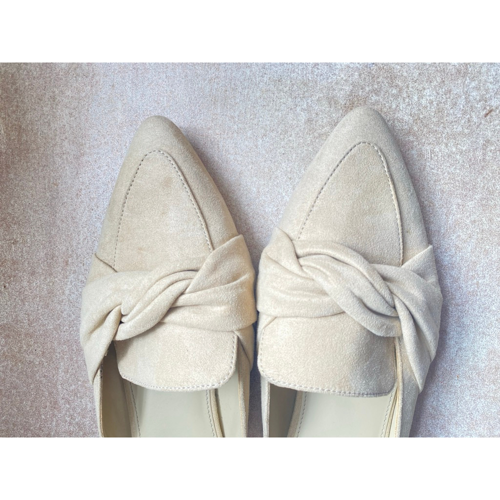 J.Crew Pointed Toe Slip-On Loafers Beige Suede Knotted 9 Preppy Coastal Summer - Picture 4 of 8